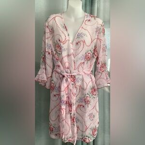 SECRET TREASURES SEMI SHEER FLORAL ROBE
